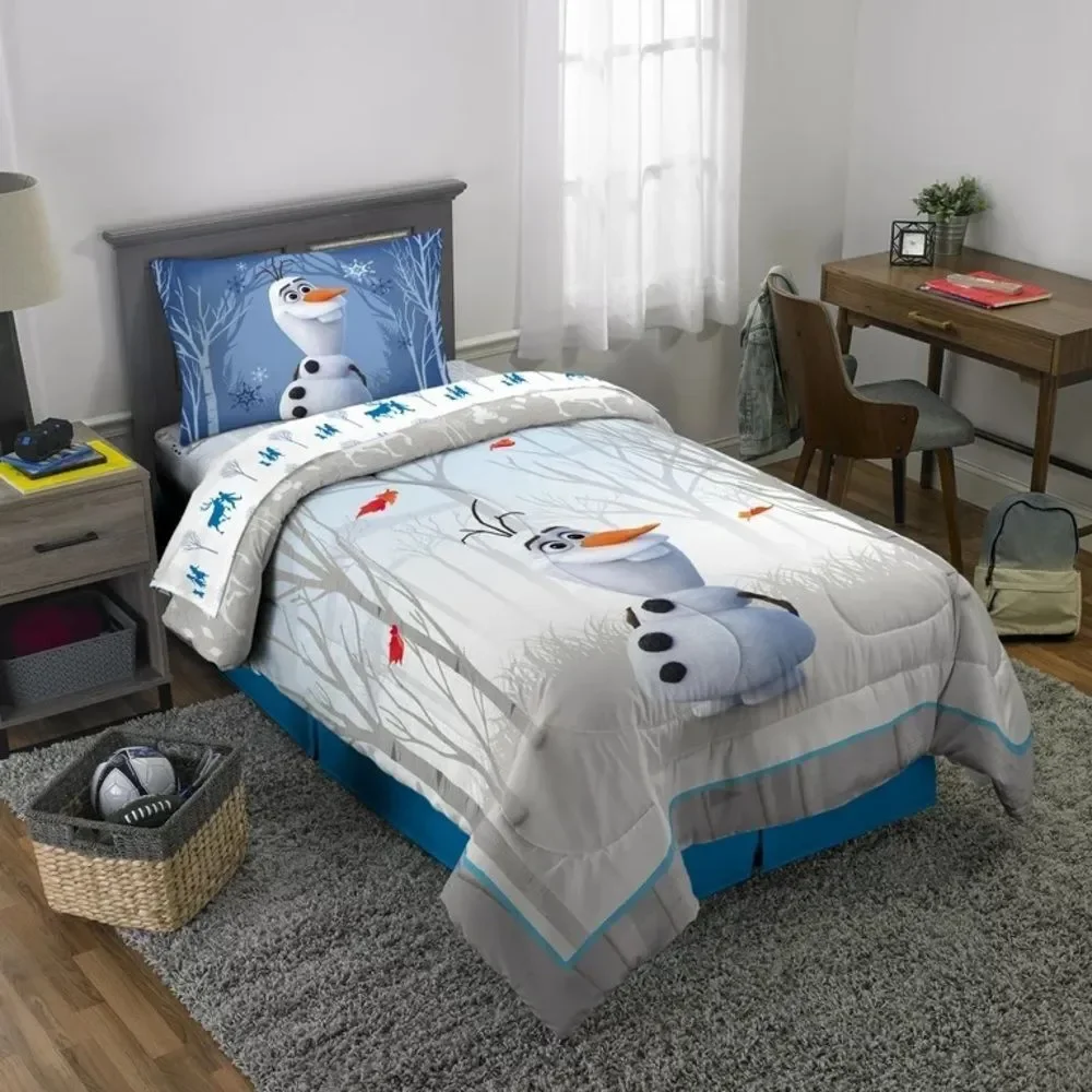 Disney Frozen Olaf Kids Comforter and Sham, 2-Piece Set, Twin/Full, Reversible